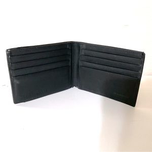 Perry Ellis Leather Mens Bifold Wallet Black